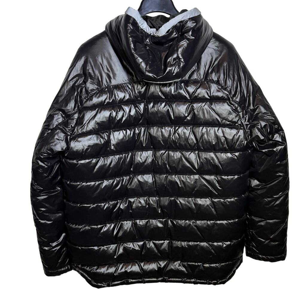 Guess Men's LOGO arm Hooded Puffer Coat - Black Xlarge $225 - Picture 2 of 9